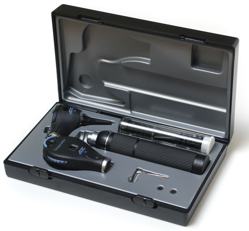 Diagnostix 5410L 3.5V Portable Diagnostic Set includes Standard Otoscope LED  & Coax Ophthalmoscope LED, hard case 